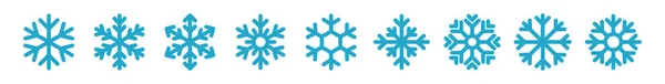 Fagyasztott hópehely szimbólum gyűjtemény vektor illusztráció — Stock Vector