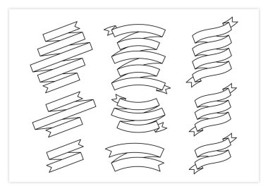 Contour line kurdele sancak vektörü kümesi grafiği