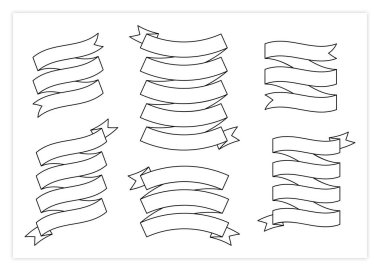 Contour ribbon template banner vector