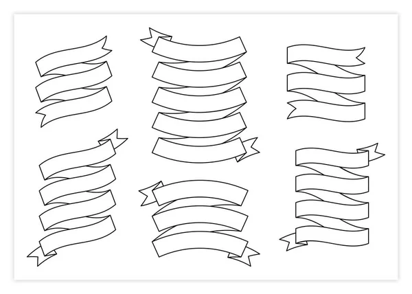 Contour ribbon template banner vector — Stock Vector