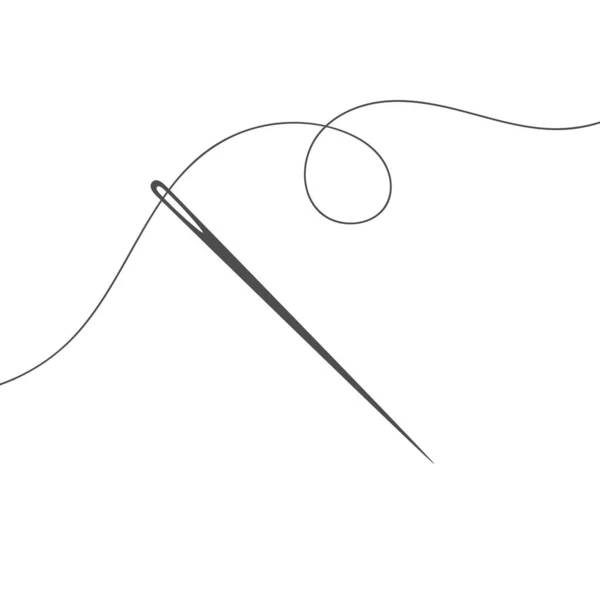 針と糸のシルエットのアイコンベクトルグラフィック — ストックベクタ