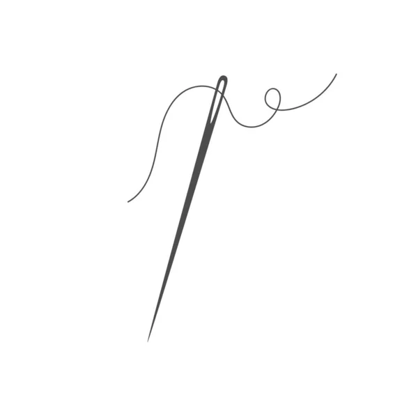 Nadel und Faden Silhouette Symbol Vektorgrafik — Stockvektor