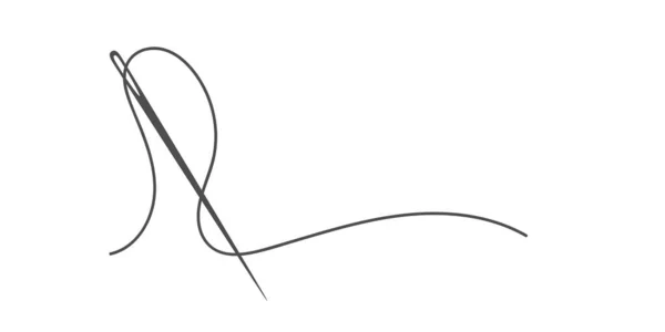 Nål och tråd siluett ikon vektor grafik — Stock vektor