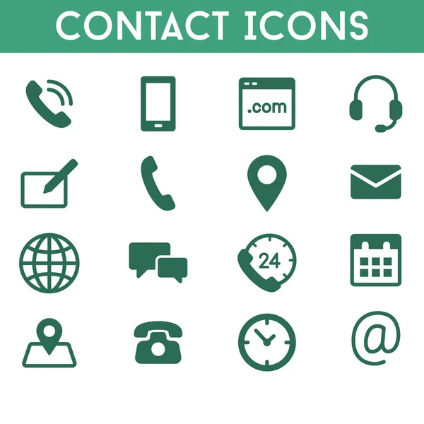 Conjunto Simple Contáctenos Iconos Línea Vectorial Contiene Iconos Como Teléfono — Archivo Imágenes Vectoriales