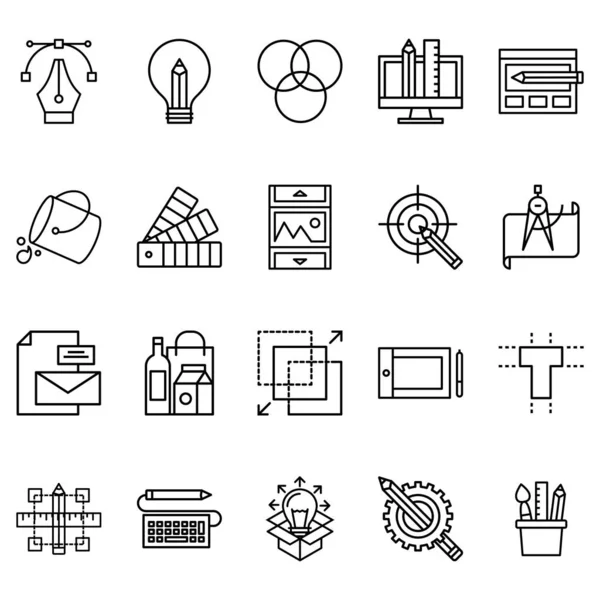 Einfache Reihe Von Grafik Design Bezogenen Liniensymbolen Enthält Symbole Wie — Stockvektor