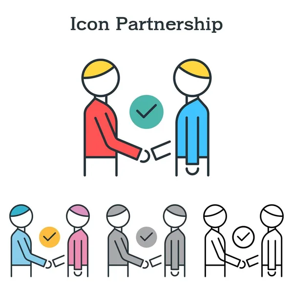 Partnership flat icon design for info graphics and businesses — 스톡 벡터