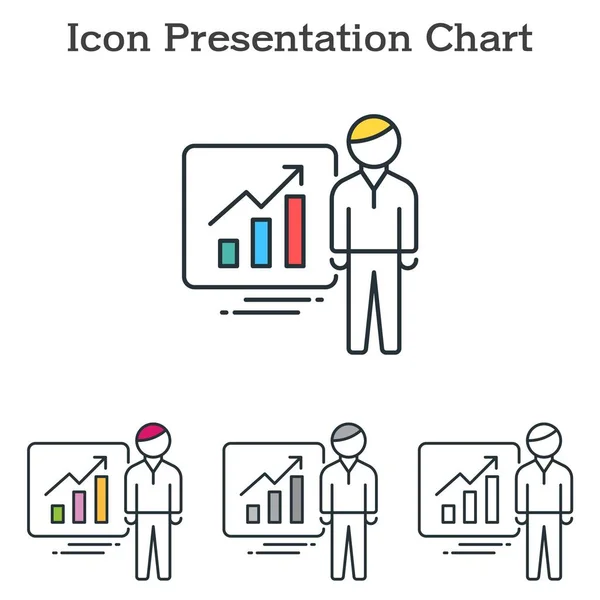 Cuadro de presentación diseño de iconos planos para gráficos de información y negocios — Vector de stock