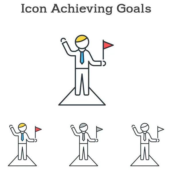 Achieving Goals flat icon design for info graphics and businesses — 스톡 벡터
