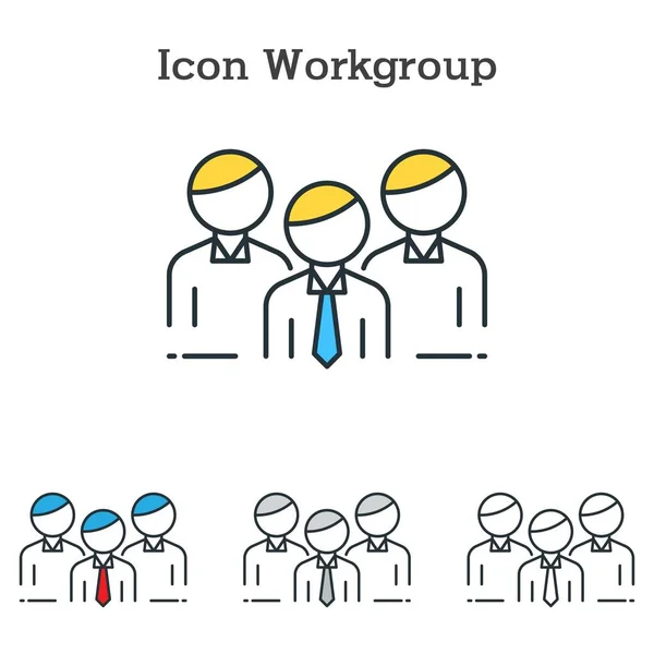 Grupo de trabajo diseño de iconos planos para gráficos de información y negocios — Vector de stock