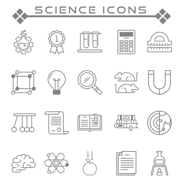 Conjunto Iconos Línea Vectorial Relacionados Con Ciencia Contiene Iconos Como — Archivo Imágenes Vectoriales