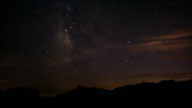 Gün gece zaman aralıklı çekim - Samanyolu'nda bir yıldızlı gece için