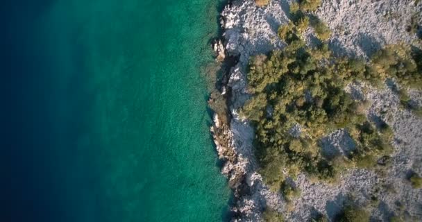 Aerial, Coastline In Croatia - Graded and stabilized version. — ストック動画