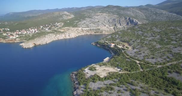 Aerial, Litoral Na Croácia - Material nativo, direto para fora da cam — Vídeo de Stock