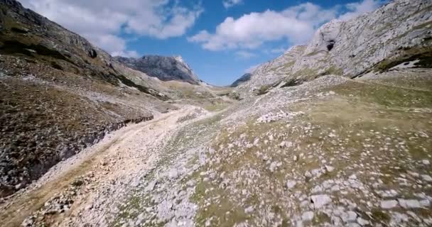 Antenne, erstaunliche Berge im Durmitor Nationalpark, Montenegro - abgestufte und stabilisierte Version — Stockvideo