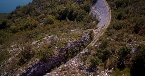 Antena, latające wokół Slansko Jezero jezioro, Czarnogóra - stopniowych i stabilizowane wersji — Wideo stockowe