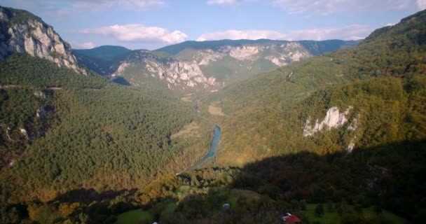 Antenne, Tara River Canyon, Montenegro - abgestufte und stabilisierte Version — Stockvideo