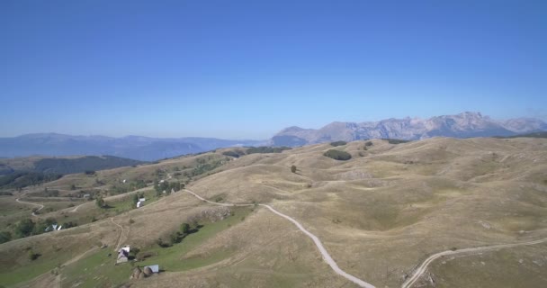 Aerial, Gornji Unac Farmlands, Montenegro - Native Material, straight out of the cam — Αρχείο Βίντεο