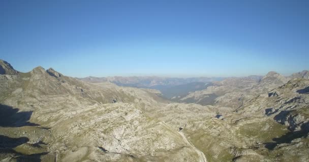 Aerial, Mountainous And Stony Landscape At Kuck Mountains, Montenegro - Native Material, straight out of the cam. — Stock Video