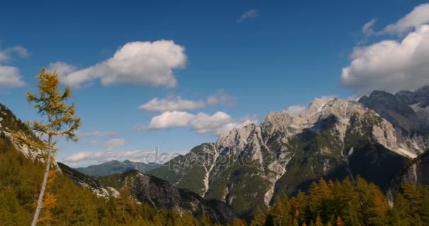 Kranjska Gora bergen, Robicje, Slovenien — Stockvideo