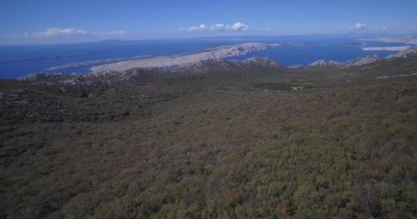 Aéreo, Vista em belas costas croatas - Material nativo . — Vídeo de Stock