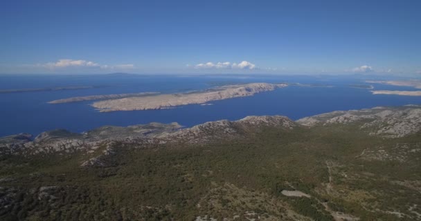 Aerea, Vista sulle bellissime coste croate - Materiale nativo . — Video Stock