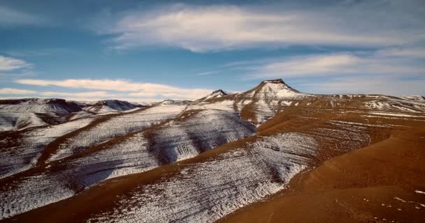 Aerial, Snowy Mountains, Landscape Around Agoudal, Morocco — Stock Video