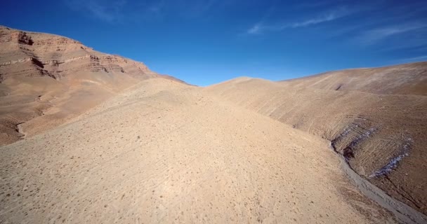 Aerial, Epic And  Snowy Mountainous Landscape At Tamtetouchte, Morocco — Stock Video