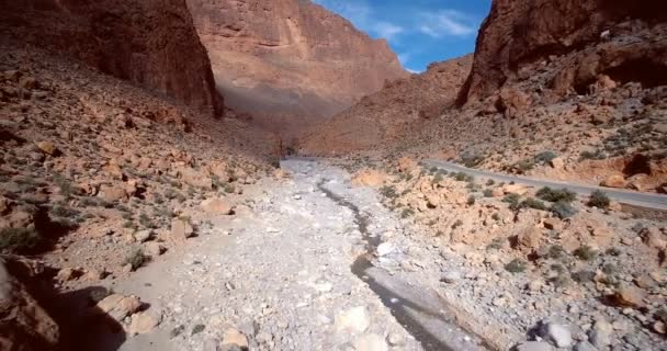 Aerial, Gorges Du Todra, Todra Gorge, Morocco — Stok video