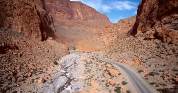 Antenne, Gorges du Todra, Todra-Schlucht, Marokko — Stockvideo