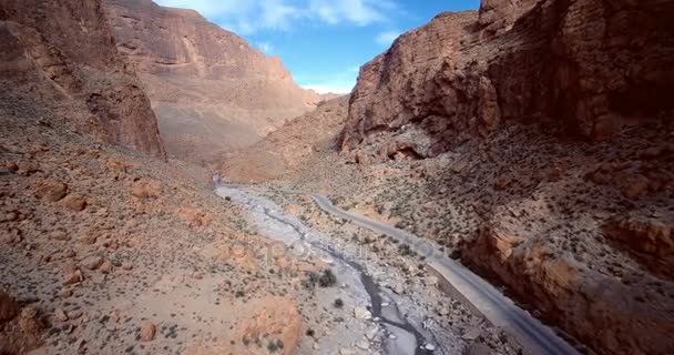 Aerial, Gorges Du Todra, Todra Gorge, Morocco — Stok video