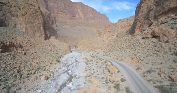 Aerial, Gorges Du Todra, Todra Gorge, Morocco — стокове відео