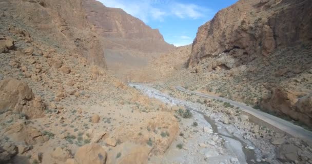 Aerial, Gorges Du Todra, Todra Gorge, Morocco — Stockvideo