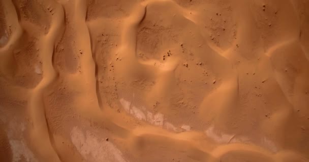 Aerial, Flying Over Sahara Dunes, Erg Chegaga, Morocco — Stok Video