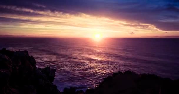 Time Lapse, Coucher De Soleil Et Mer Rapide, Portugal — Video