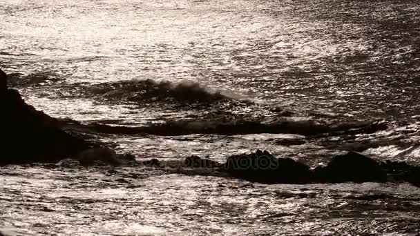 4x echte Zeitlupe - riesige Wellen an der portugiesischen Küste - 100fps — Stockvideo