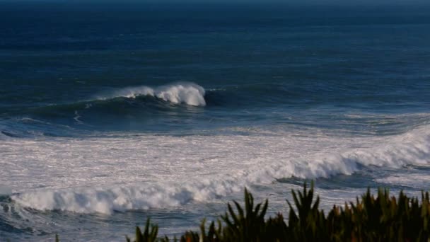 4 x igazi lassú mozgás - hatalmas hullámok a portugál partvidék - 100fps — Stock videók