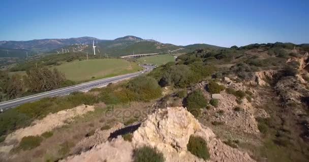 Aerial, Parque Natural Del Estrecho, Tarifa, Hiszpania — Wideo stockowe