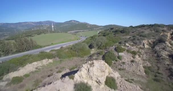 Aerial, Parque Natural Del Estrecho, Tarifa, Hiszpania — Wideo stockowe
