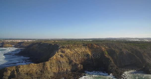 Antény, Atlantic Coast Line, Portugalsko — Stock video