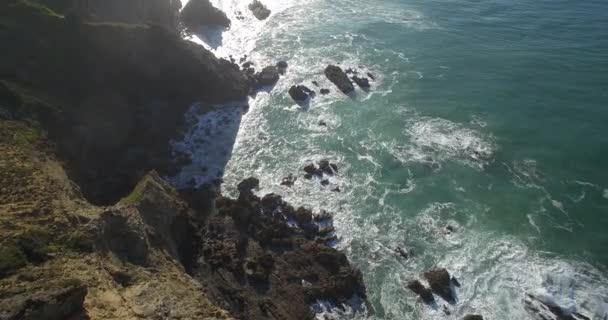 Aérea, Línea Costa Atlántica, Portugal — Vídeo de stock