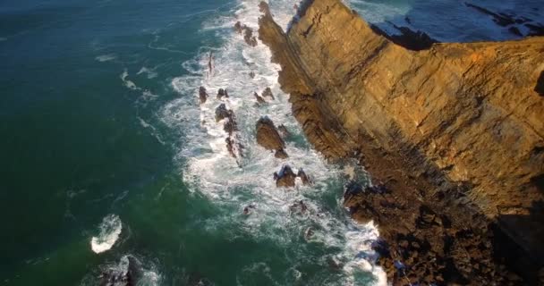 Antény, Atlantic Coast Line, Portugalsko — Stock video