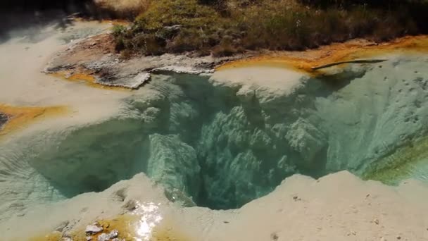 Mammoet warmwaterbronnen, Yellowstone National Park, Verenigde Staten — Stockvideo