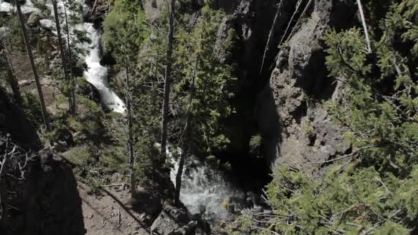 Kepler Cascades, Yellowstone National Park, Ηνωμένες Πολιτείες — Αρχείο Βίντεο