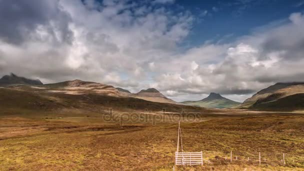 Time Lapse, Vista de la Cordillera de la Península de Coigach, Escocia — Vídeo de stock