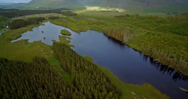 空中周围县梅奥，爱尔兰 Tawnyard 湖 — 图库视频影像