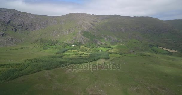 Aerial, Barley Lake, County Cork, Ireland - Native — стоковое видео
