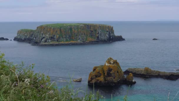 Острова на веревочном мосту в Северной Ирландии - гребенка — стоковое видео