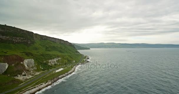 Aerial, Coast Road, Coastal Line, Irlande du Nord — Video