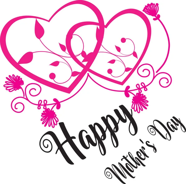 Feliz Día Las Madres Forma Vector Heart Rosa Illustration Background — Vector de stock