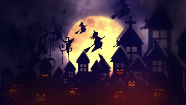 Nawiedzony dom Halloween — Wideo stockowe